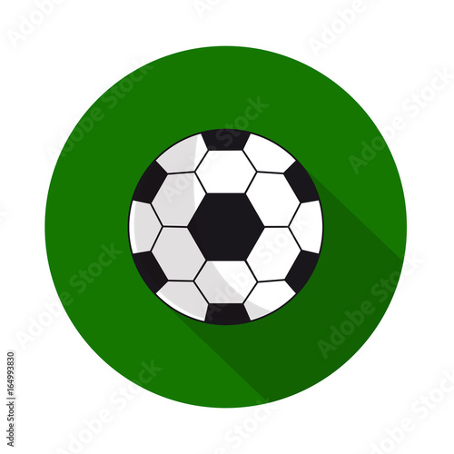 Icon soccer ball with long shadow