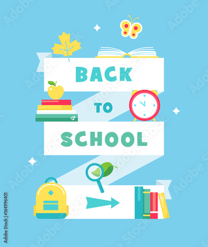 Back to School Sale Banner. Vector Illustration