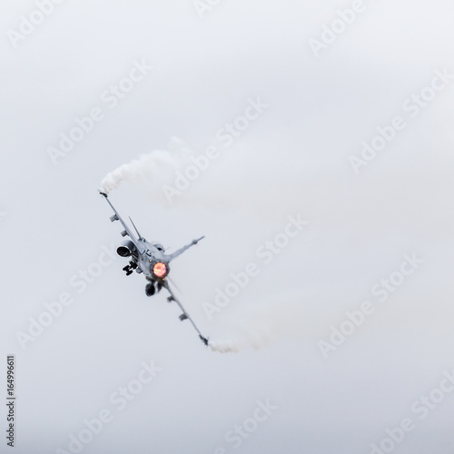 Swedish Air Force JAS 39 Gripen pulling away after takeoff photo