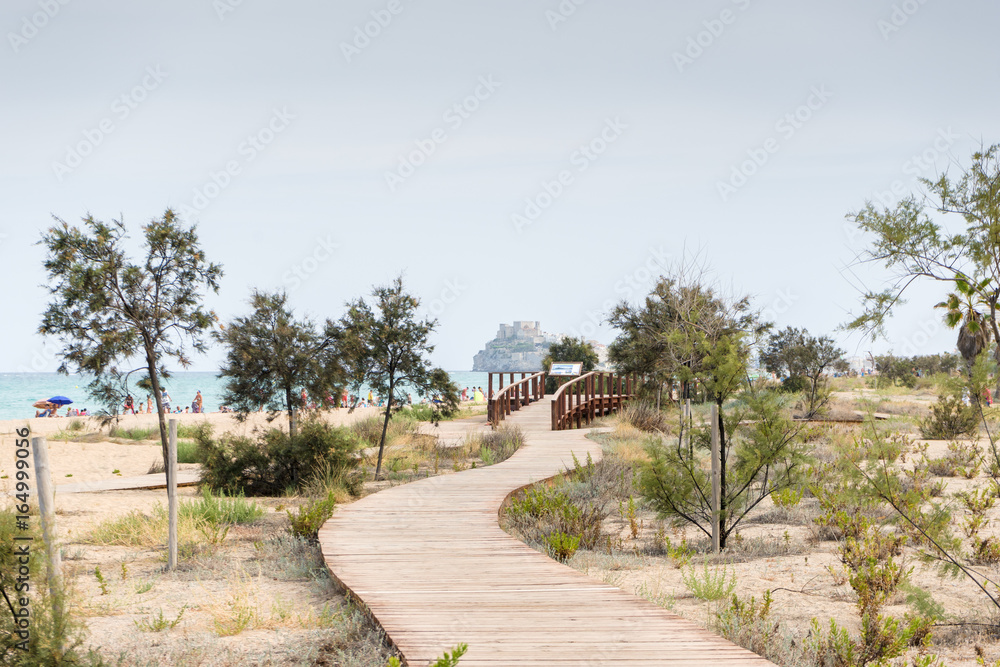 Landscape of Beach of Peniscola, Spain
