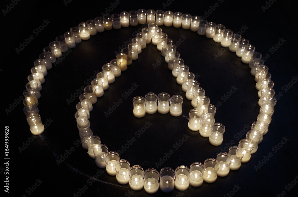 Atheism symbol made with candles Atheism symbol made with candles