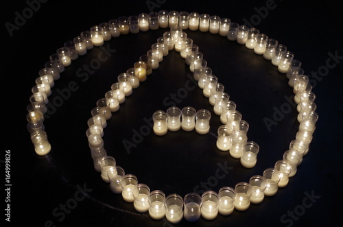 Atheism symbol made with candles