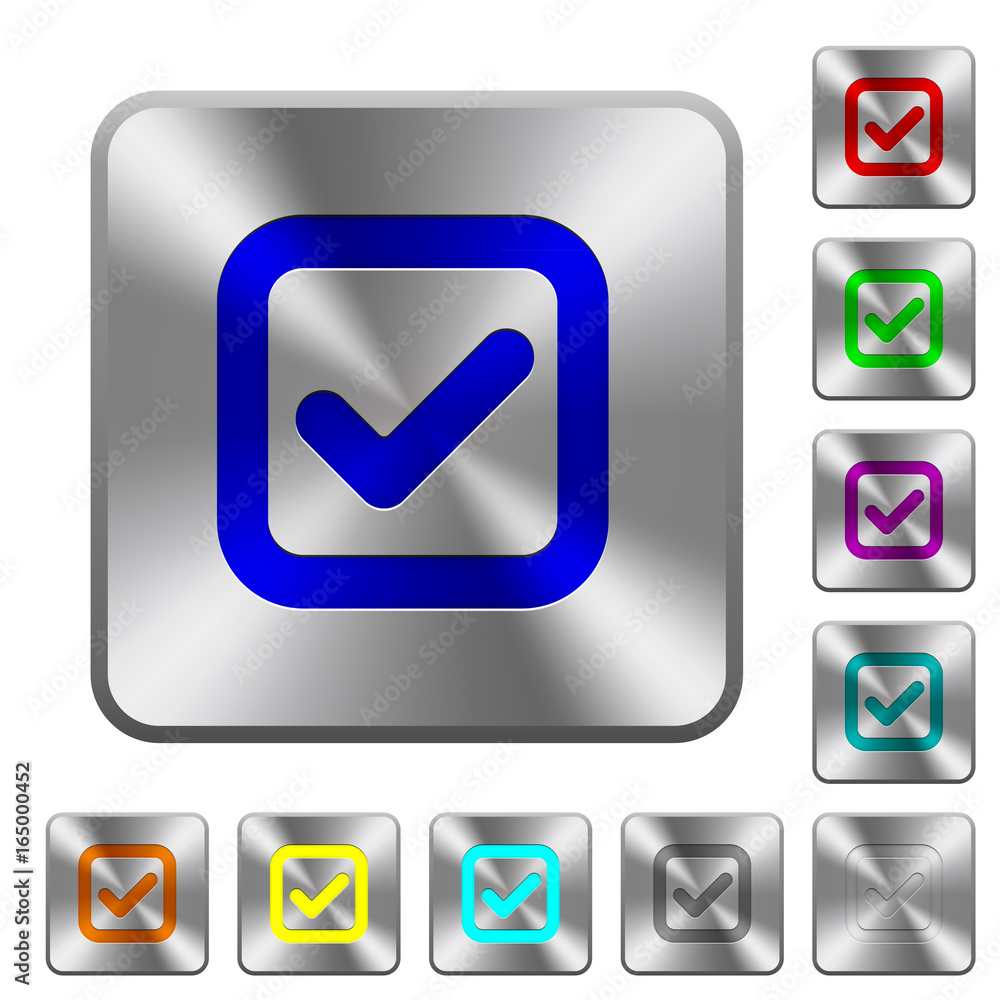 Checkbox rounded square steel buttons Checkbox rounded square steel buttons