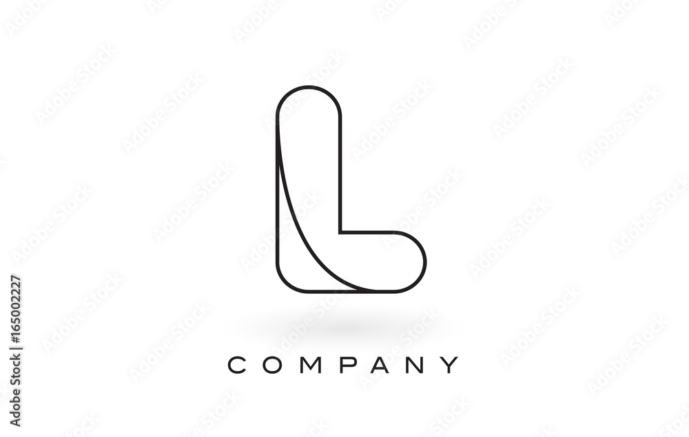 L Monogram Letter Logo With Thin Black Monogram Outline Contour. Modern Trendy Letter Design Vector. L Monogram Letter Logo With Thin Black Monogram Outline Contour. Modern Trendy Letter Design Vector.