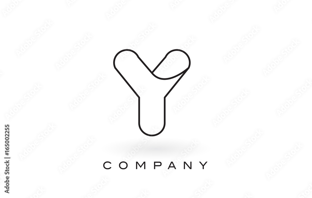 Y Monogram Letter Logo With Thin Black Monogram Outline Contour. Modern Trendy Letter Design Vector. Y Monogram Letter Logo With Thin Black Monogram Outline Contour. Modern Trendy Letter Design Vector.