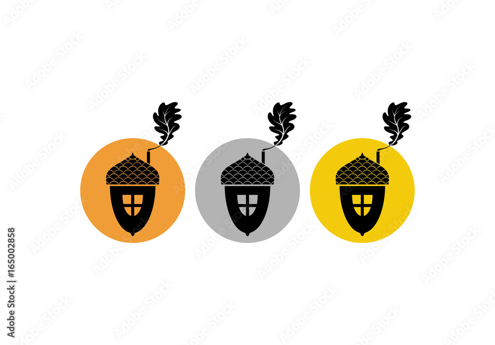 Acorn icon or logo in modern line style. Vector illustration on a white background. Acorn icon or logo in modern line style. Vector illustration on a white background.