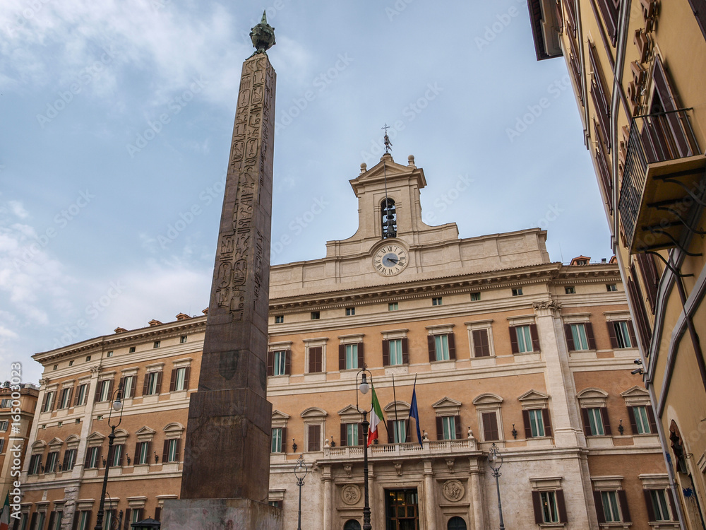 Egipt obelisk in front of Rome parliament, Italy