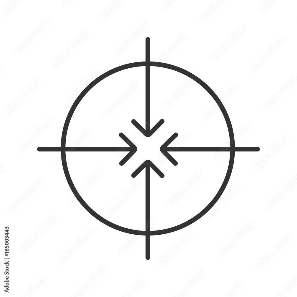 Aiming symbol linear icon Aiming symbol linear icon