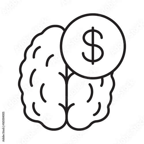 Business mind. Knowledge equal money linear icon