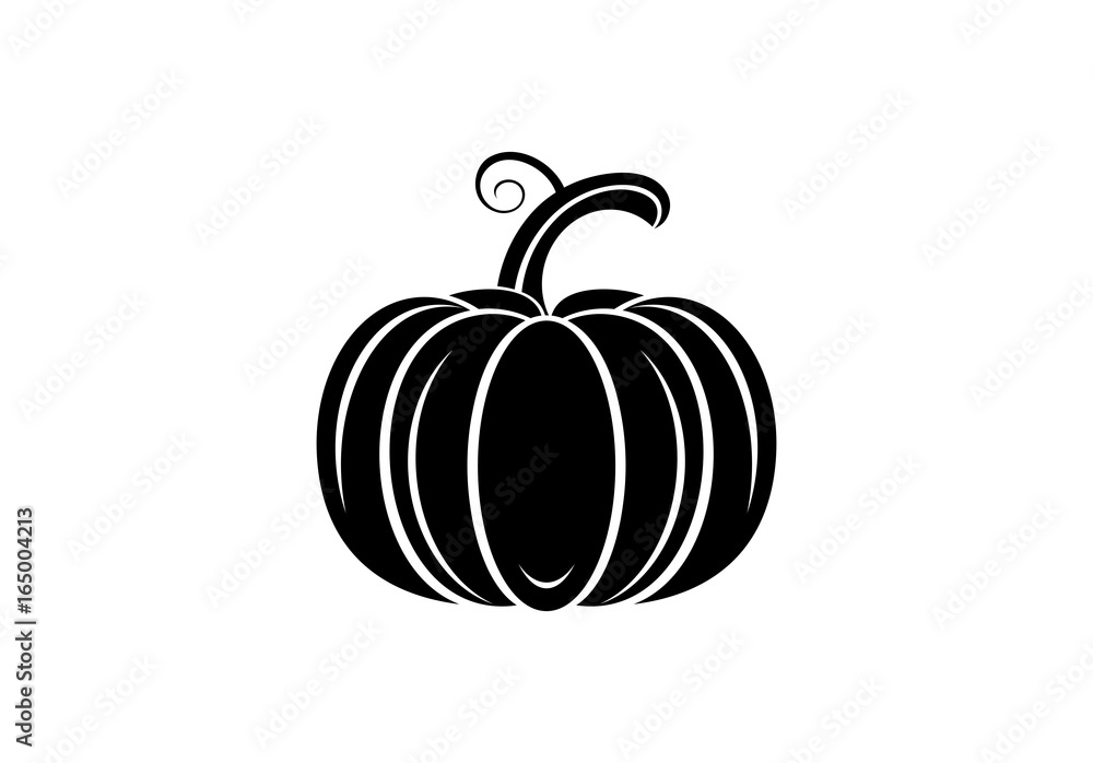 Pumpkin icon or logo in modern line style. Vector illustration on a white background. Pumpkin icon or logo in modern line style. Vector illustration on a white background.