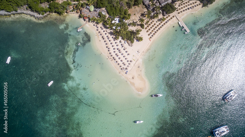 Aerial view of Pinel Island, Saint Martin Beaches in Caribbean photo