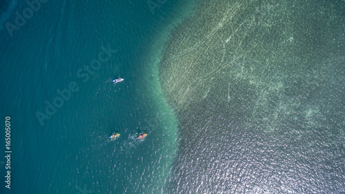 Aerial view of Cul de Sac, Saint Martin Beaches in Caribbean photo