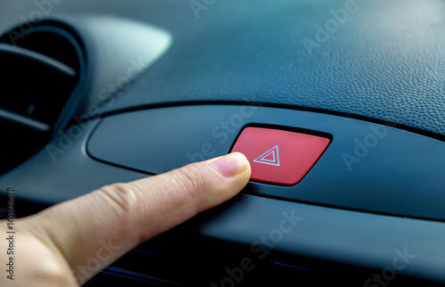 Press the emergency in car,emergency button in car
