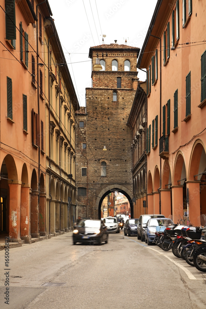 San Vitale street in Bologna. Italy 