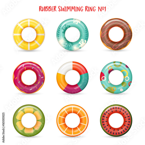 Set of isolated rubber swimming rings