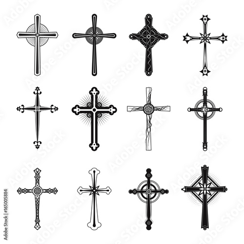 Christian and catholicism religion crosses