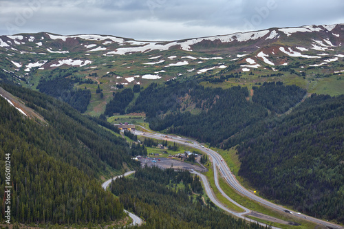 View of Colorado Rockies and I-70 from Loveland Pass photo