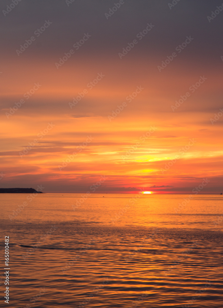 beautiful sunset sky over the baltic sea