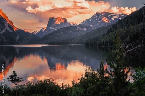 Square Top Mountain and Lower Green River Lake photo