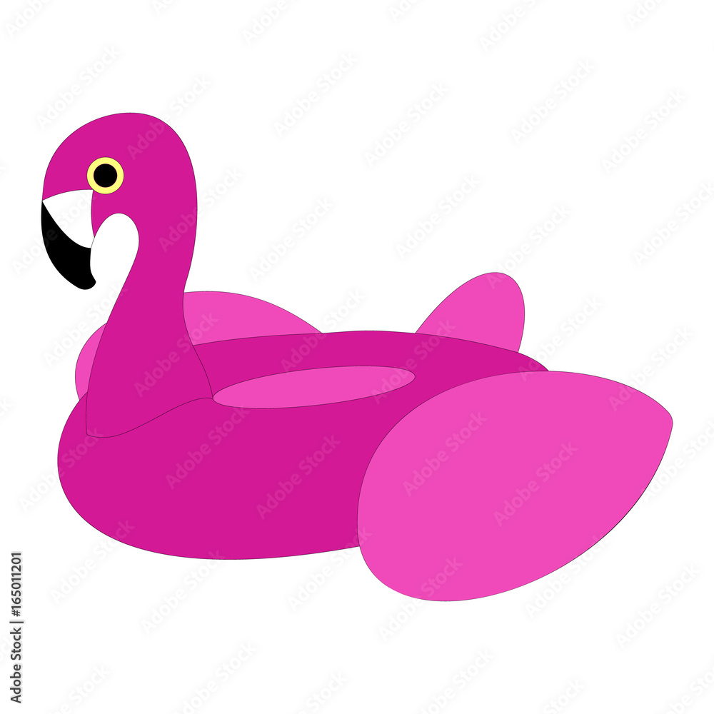 Pink Flamingo Pool Float Illustration - Summer, Beach Pink Flamingo Pool Float Illustration - Summer, Beach