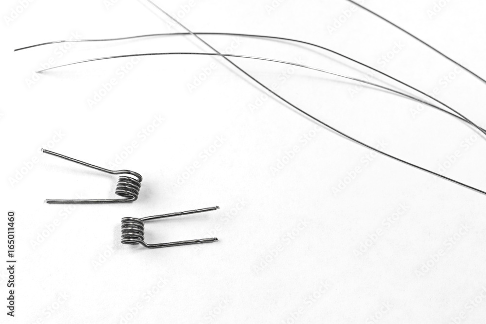 Two coil and a few wires for evaporation Two coil and a few wires for evaporation