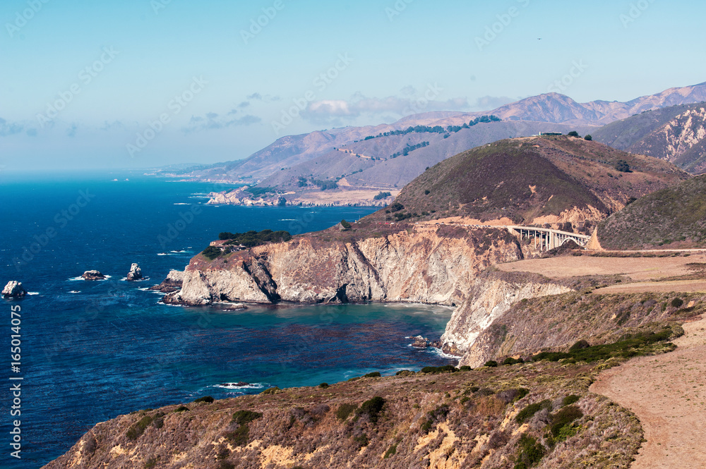 The Big Sur Coast with its rugged coastline and mountain view in California USA
