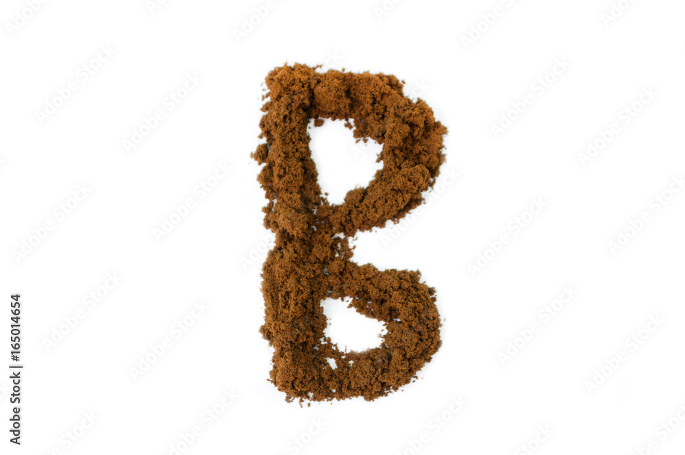 Written letters with homemade coffee on a white background Written letters with homemade coffee on a white background