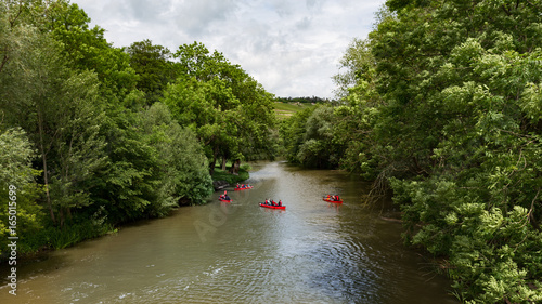 Canoeing on River Unstrut, Germany