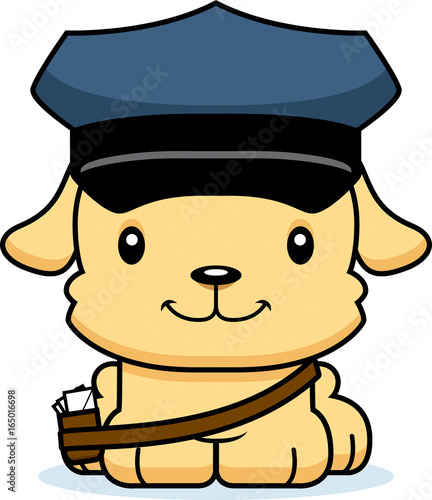 Cartoon Smiling Mail Carrier Puppy