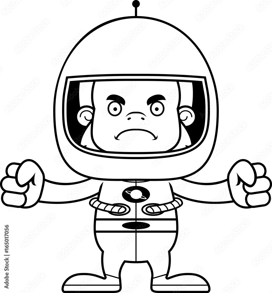 Cartoon Angry Astronaut Sasquatch