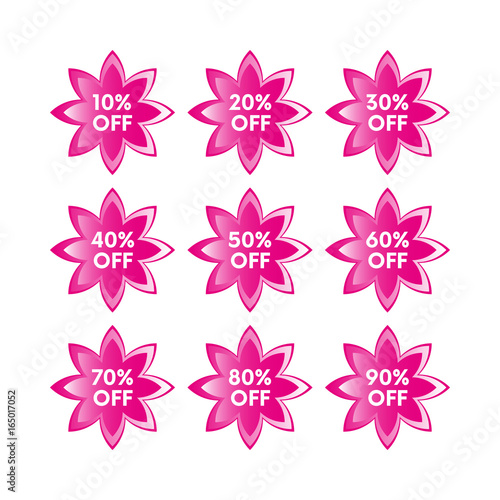 Fototapeta Naklejka Na Ścianę i Meble -  Special offer set. Sale set. Pink tag. Flower style. Vector illustration.
