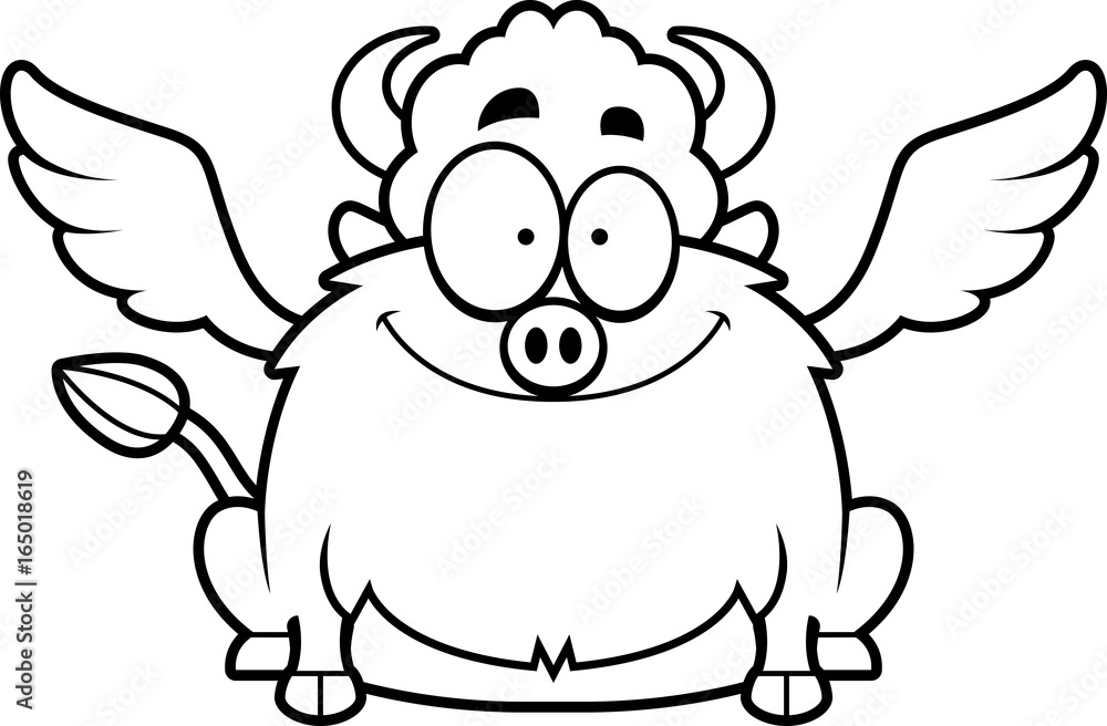 Smiling Cartoon Buffalo Wings Smiling Cartoon Buffalo Wings