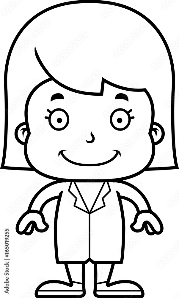 Cartoon Smiling Doctor Girl Cartoon Smiling Doctor Girl