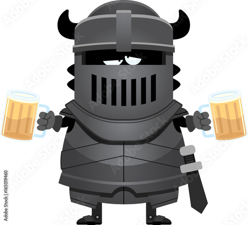 Drunk Cartoon Black Knight