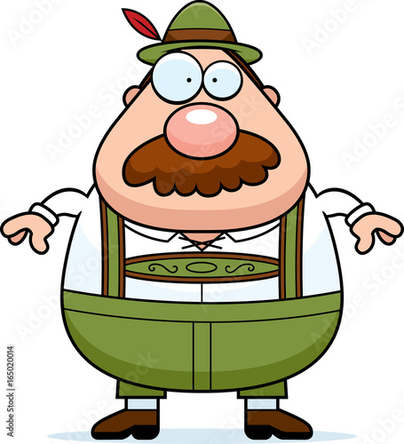 Cartoon Lederhosen Man Mustache