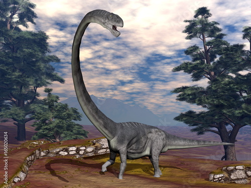 Omeisaurus dinosaur - 3D render © Elenarts