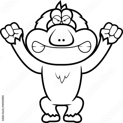 Angry Cartoon Macaque