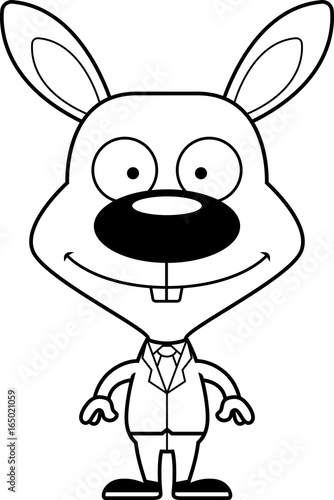 Cartoon Smiling Businessperson Bunny