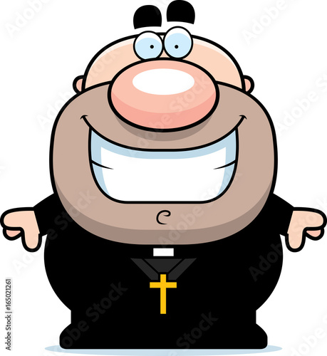Cartoon Priest Smiling