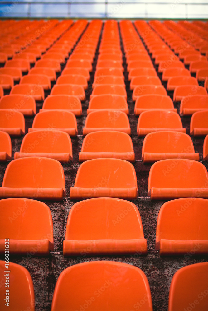 Seats in the stadium red