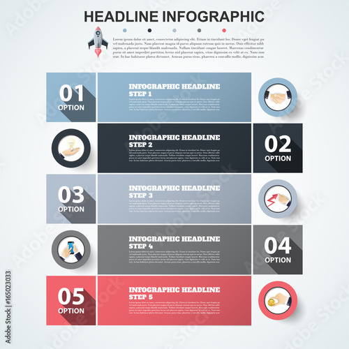 Abstract infographics number options template. Vector illustration. Can be used for workflow layout, diagram, business step options, banner, web design.