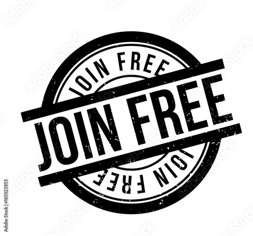 Join Free rubber stamp. Grunge design with dust scratches. Effects can be easily removed for a clean, crisp look. Color is easily changed.