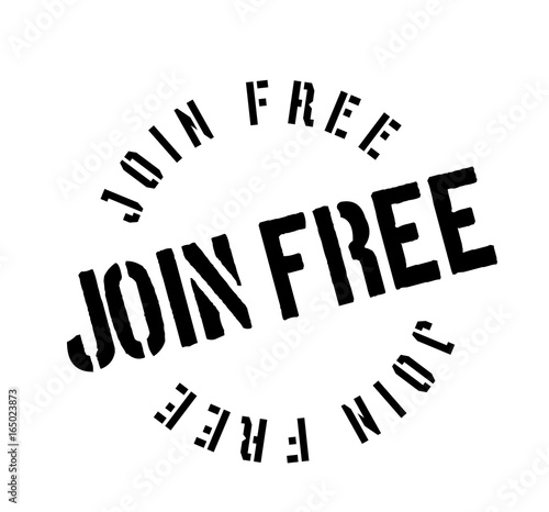 Join Free rubber stamp. Grunge design with dust scratches. Effects can be easily removed for a clean, crisp look. Color is easily changed.