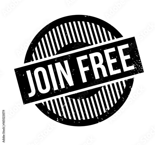 Join Free rubber stamp. Grunge design with dust scratches. Effects can be easily removed for a clean, crisp look. Color is easily changed.