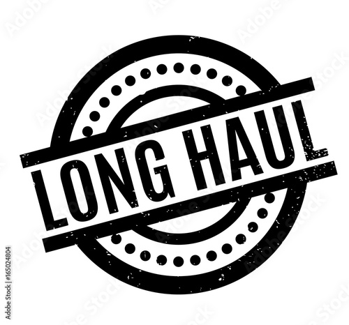 Long Haul rubber stamp. Grunge design with dust scratches. Effects can be easily removed for a clean, crisp look. Color is easily changed.