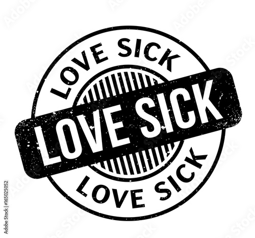 Love Sick rubber stamp. Grunge design with dust scratches. Effects can be easily removed for a clean, crisp look. Color is easily changed.