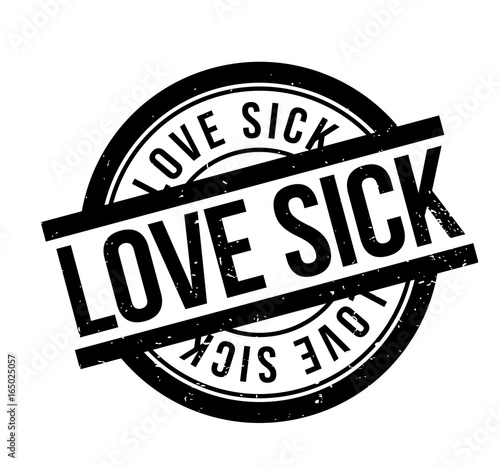 Love Sick rubber stamp. Grunge design with dust scratches. Effects can be easily removed for a clean, crisp look. Color is easily changed.