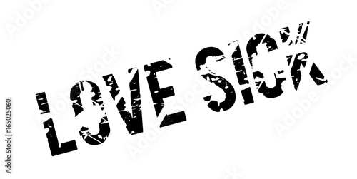 Love Sick rubber stamp. Grunge design with dust scratches. Effects can be easily removed for a clean, crisp look. Color is easily changed.