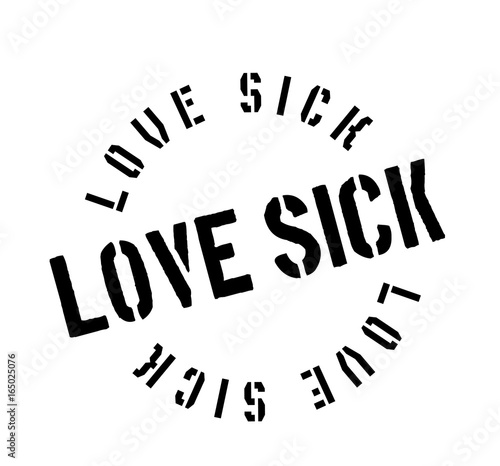 Love Sick rubber stamp. Grunge design with dust scratches. Effects can be easily removed for a clean, crisp look. Color is easily changed.