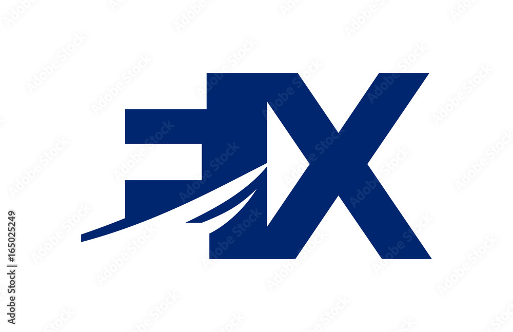 EX Negative Space square Swoosh Letter Logo EX Negative Space square Swoosh Letter Logo